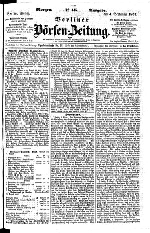 Berliner Börsen-Zeitung vom 04.09.1857