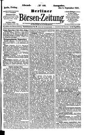 Berliner Börsen-Zeitung vom 04.09.1857