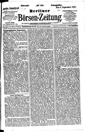 Berliner Börsen-Zeitung vom 05.09.1857