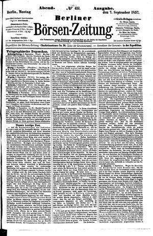 Berliner Börsen-Zeitung vom 07.09.1857