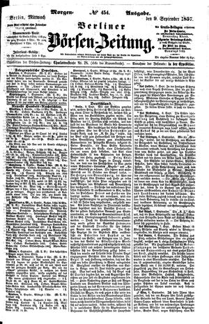 Berliner Börsen-Zeitung vom 09.09.1857