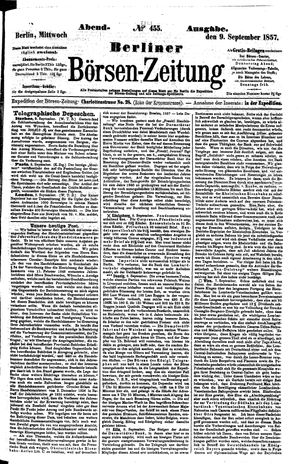Berliner Börsen-Zeitung vom 09.09.1857