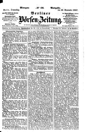 Berliner Börsen-Zeitung vom 10.09.1857