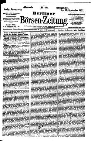 Berliner Börsen-Zeitung vom 10.09.1857