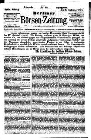 Berliner Börsen-Zeitung vom 21.09.1857