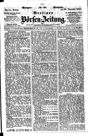 Berliner Börsen-Zeitung vom 25.09.1857