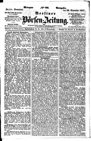 Berliner Börsen-Zeitung vom 26.09.1857