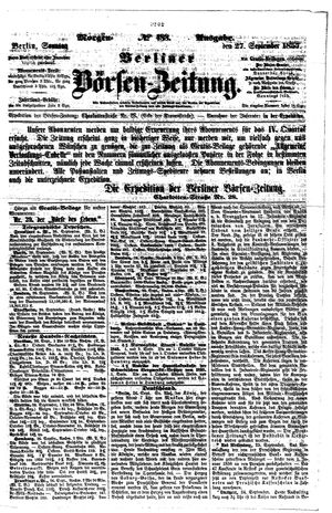 Berliner Börsen-Zeitung vom 27.09.1857