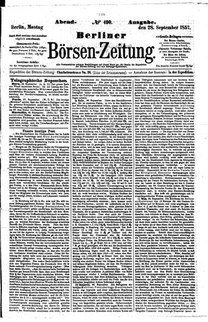 Berliner Börsen-Zeitung vom 28.09.1857