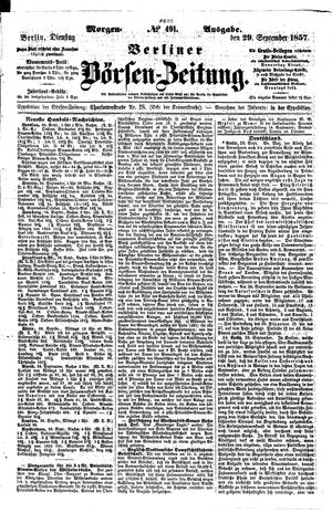 Berliner Börsen-Zeitung vom 29.09.1857