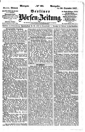 Berliner Börsen-Zeitung vom 30.09.1857