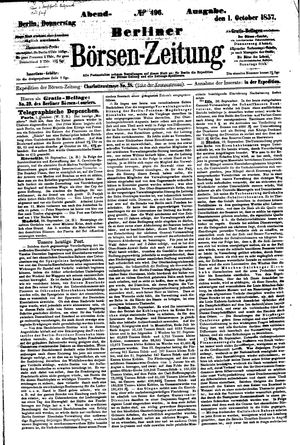 Berliner Börsen-Zeitung vom 01.10.1857