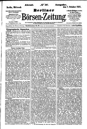 Berliner Börsen-Zeitung vom 07.10.1857