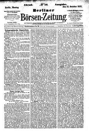 Berliner Börsen-Zeitung vom 12.10.1857