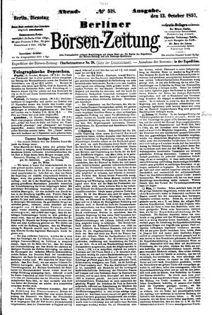 Berliner Börsen-Zeitung vom 13.10.1857