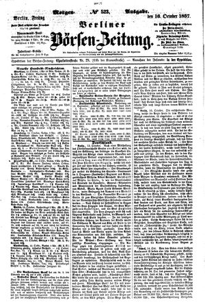 Berliner Börsen-Zeitung vom 16.10.1857