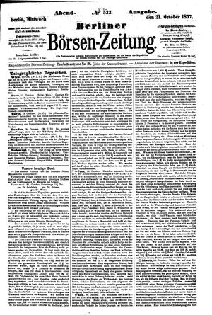 Berliner Börsen-Zeitung vom 21.10.1857
