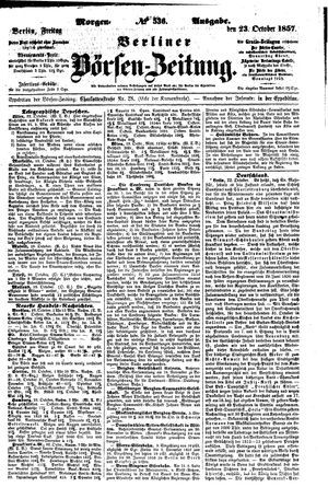 Berliner Börsen-Zeitung vom 23.10.1857