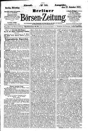Berliner Börsen-Zeitung vom 27.10.1857