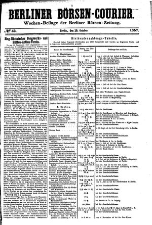 Berliner Börsen-Zeitung vom 29.10.1857