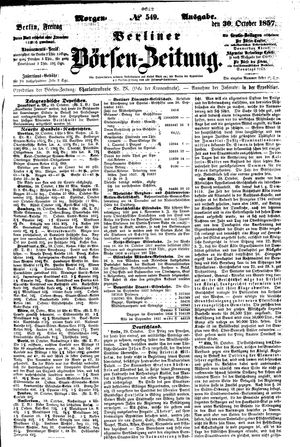 Berliner Börsen-Zeitung vom 30.10.1857