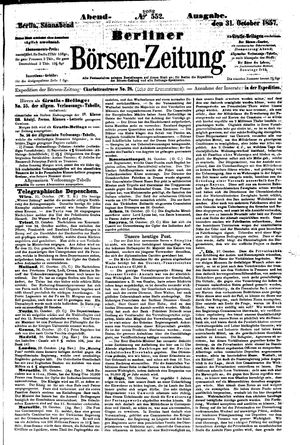 Berliner Börsen-Zeitung vom 31.10.1857