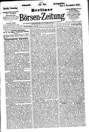 Berliner Börsen-Zeitung vom 01.11.1857