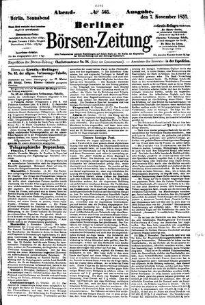 Berliner Börsen-Zeitung vom 07.11.1857
