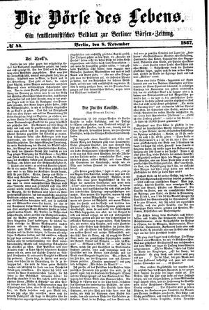 Berliner Börsen-Zeitung vom 08.11.1857