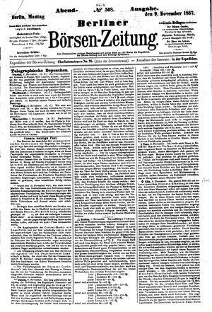 Berliner Börsen-Zeitung vom 09.11.1857