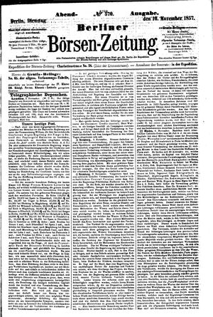 Berliner Börsen-Zeitung vom 10.11.1857