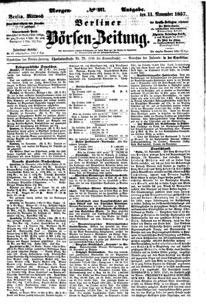 Berliner Börsen-Zeitung vom 11.11.1857
