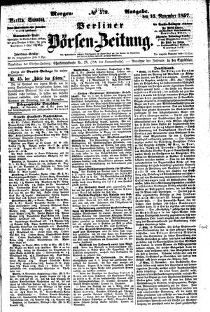 Berliner Börsen-Zeitung vom 15.11.1857