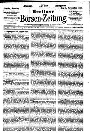 Berliner Börsen-Zeitung vom 15.11.1857