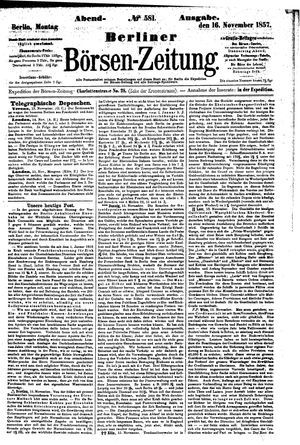 Berliner Börsen-Zeitung vom 16.11.1857