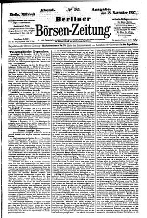 Berliner Börsen-Zeitung vom 18.11.1857