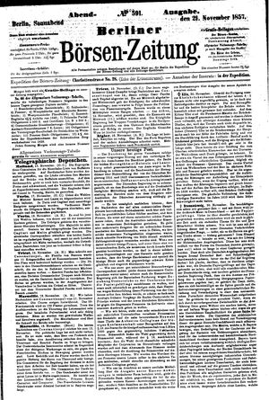 Berliner Börsen-Zeitung vom 21.11.1857