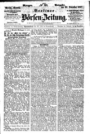 Berliner Börsen-Zeitung vom 22.11.1857
