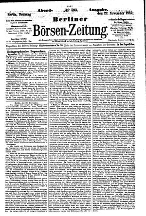 Berliner Börsen-Zeitung vom 22.11.1857