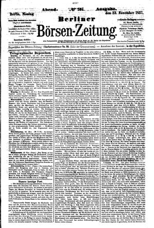 Berliner Börsen-Zeitung vom 23.11.1857