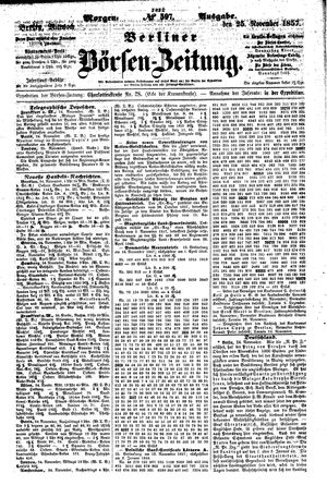 Berliner Börsen-Zeitung vom 25.11.1857