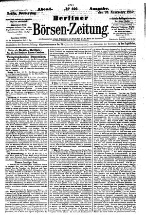 Berliner Börsen-Zeitung vom 26.11.1857