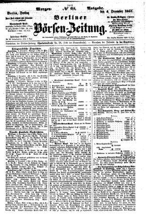 Berliner Börsen-Zeitung vom 04.12.1857