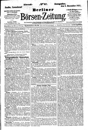 Berliner Börsen-Zeitung vom 05.12.1857