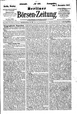 Berliner Börsen-Zeitung vom 07.12.1857