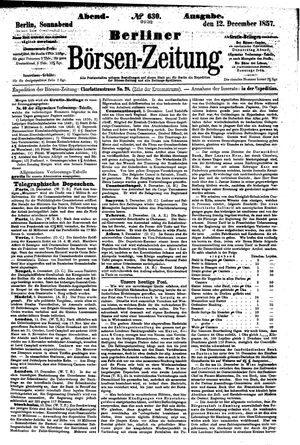 Berliner Börsen-Zeitung vom 12.12.1857