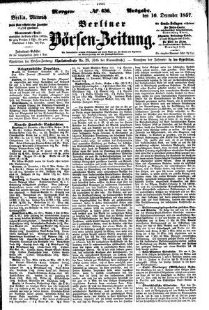 Berliner Börsen-Zeitung vom 16.12.1857