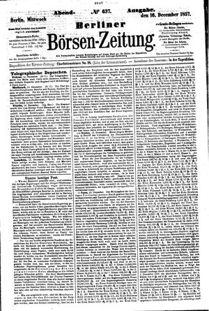 Berliner Börsen-Zeitung vom 16.12.1857