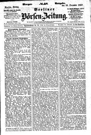 Berliner Börsen-Zeitung vom 18.12.1857