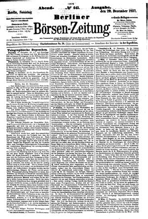 Berliner Börsen-Zeitung vom 20.12.1857